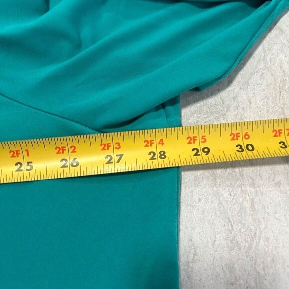 Susan Graver Liquid Knit Solid Green 3/4 Sleeve Top Plus Size 3XP Petite - Picture 10 of 13